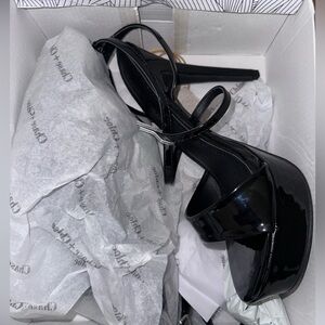 Black strappy pumps